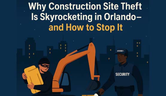 Security guard prevents construction site theft at night in Orlando